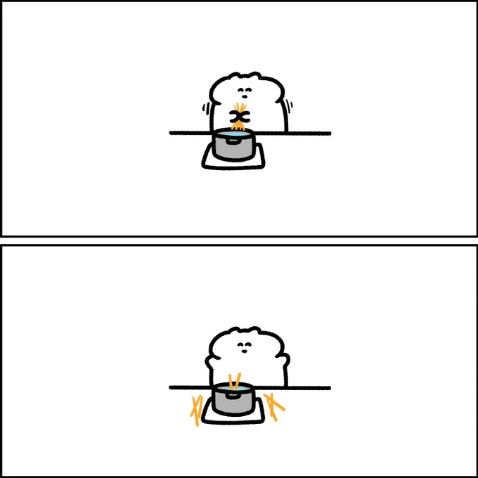 パスタが入らなかった様子 