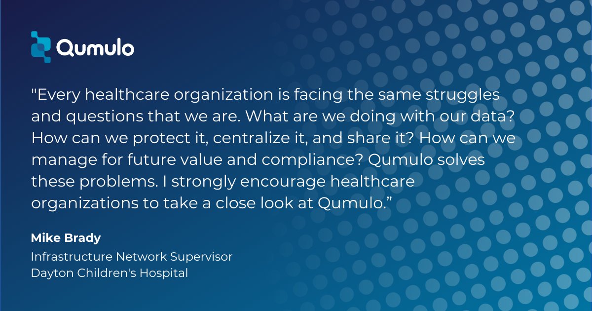 qumulo's tweet photo. #Qumulo #Healthcare #Radicallysimple #datamanagement #unstructureddata #filedataplatform #cloud #hybridcloud #cloudcomputing #awscloud #googlecloud #azurecloud #itleaders #patientoutcomes https://t.co/IQLy8VcRMt