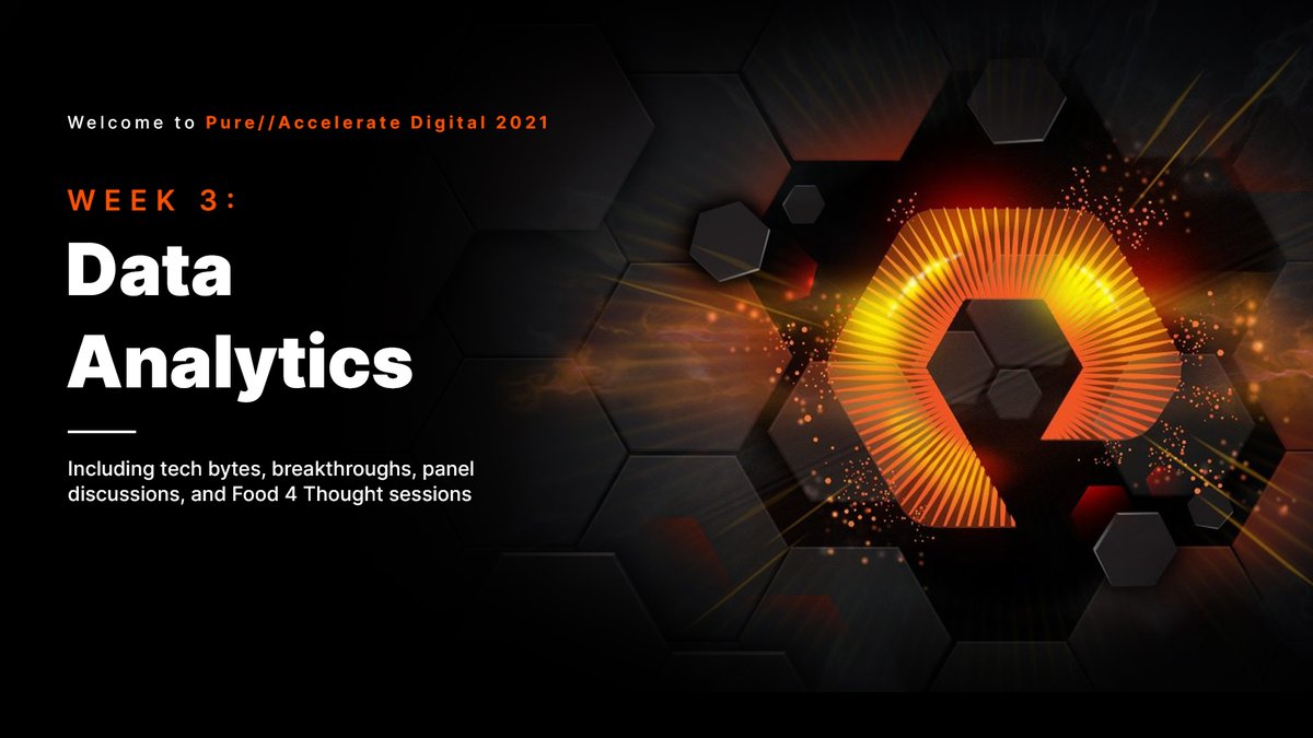 dpfitz's tweet image. It’s week 3 of #PureAccelerate Digital already! Next up: Analytics week.

In a data-rich world, leaders are those who can analyze data fastest. Join us as we learn how powerful, scale-out storage delivers real-time insights.

Here’s how to get involved: purefla.sh/2JFW6rm
