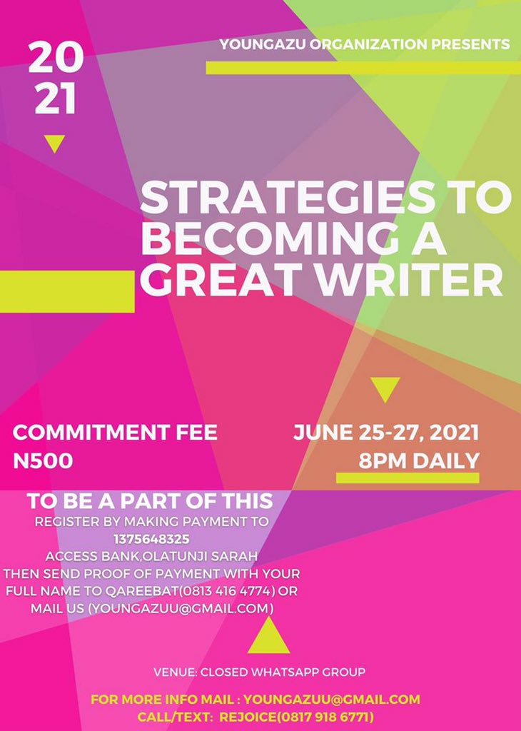 Youngazut's tweet photo. Writing is a highly demanded skill in our world but not many people have the strategies a great writer has.

#youngazu
#youthoutreach
#writingclass
#skillsareneeded
#youthsareleaders
#writingislit
#writingstrategies
#writersarelit https://t.co/IstPGge44v