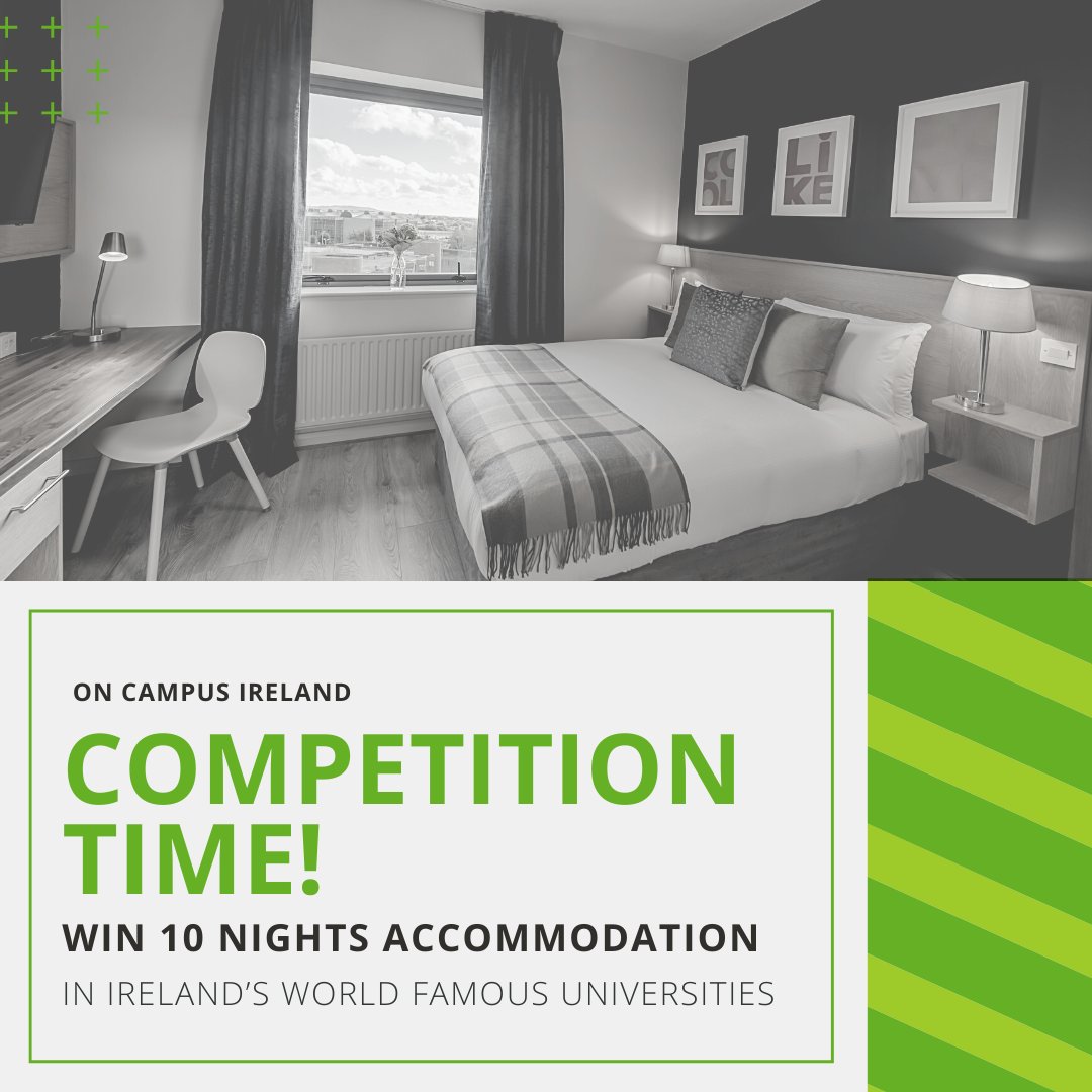 🏁 COMPETITION ALERT!🎁
Win 10 nights accommodation in five different venues around the Republic of Ireland. You'll be able to visit and enjoy the beautiful cities of Cork, Limerick, Galway, Kildare and Dublin!

Visit instagram.com/OnCampusIreland &amp; follow the  guidelines to compete🍀