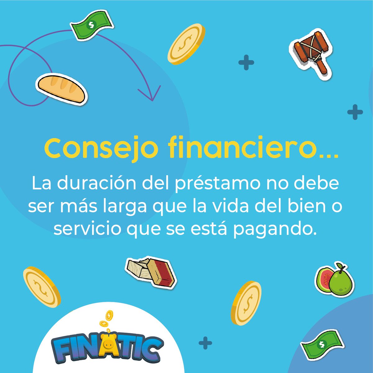 FinaticUIS's tweet photo. 🧐#TipFinanciero La duración del préstamo no debe ser más larga que la vida del bien o servicio que se está pagando.

#prestamos #Colombia #bien #bancos #FINATIC #UIS #gamification #VIEUIS #ODS #servicio https://t.co/2MJHfQp2E9