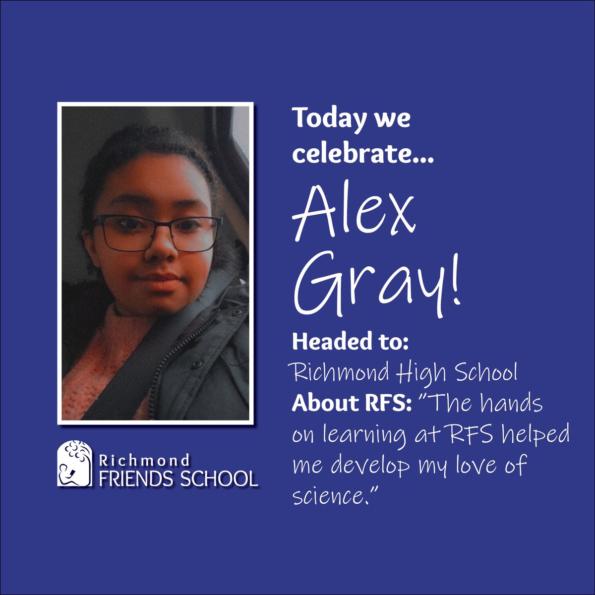 Congratulations on your accomplishments, Alex! Good luck at <a href="/LearnatRHS/">Richmond High School</a> !