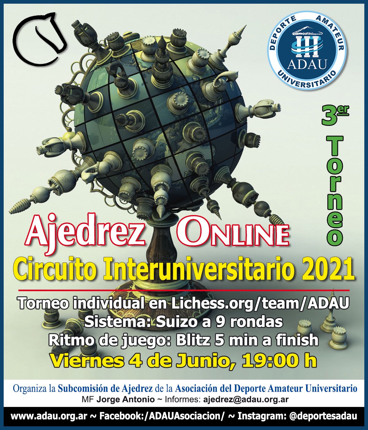 Ajedrez Online – 2º Torneo ADAU 2021