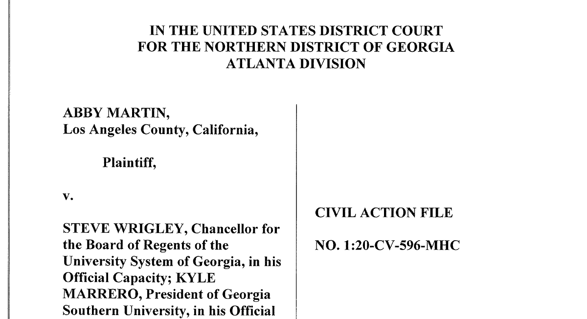 ThePCJF's tweet image. BREAKING: Huge Victory in our BDS Free Speech case in Georgia on behalf of @AbbyMartin. Federal Court rules Georgia's anti-BDS law unconstitutional, violates Abby's First Amendment &amp;amp; Due Process rights by demanding she renounce support for BDS. Co-counsel are @CAIRNational &amp;amp; PCJF