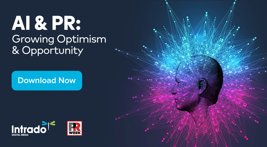 IntradoDigital's tweet photo. Download our new report for exclusive insights about the #PR industry's attitude toward #AI and #PR tech. Created in partnership with @PRWeekUS. Get it here: https://t.co/Hd3MSGlDHX https://t.co/r6GYTdQv3r