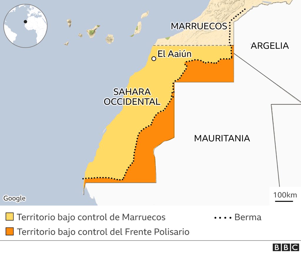 Iberismo's tweet photo. El Sáhara Occidental sigue siendo una colonia, porque la ONU no reconoce que sea una provincia, como pretendió España en 1958. 

Tampoco la ONU da validez al acuerdo de Madrid. Ni Marruecos ni Mauritania pueden administrarla, y eso lo debe saber EEUU, la UE, Marruecos y España. https://t.co/byxCvPJbNa