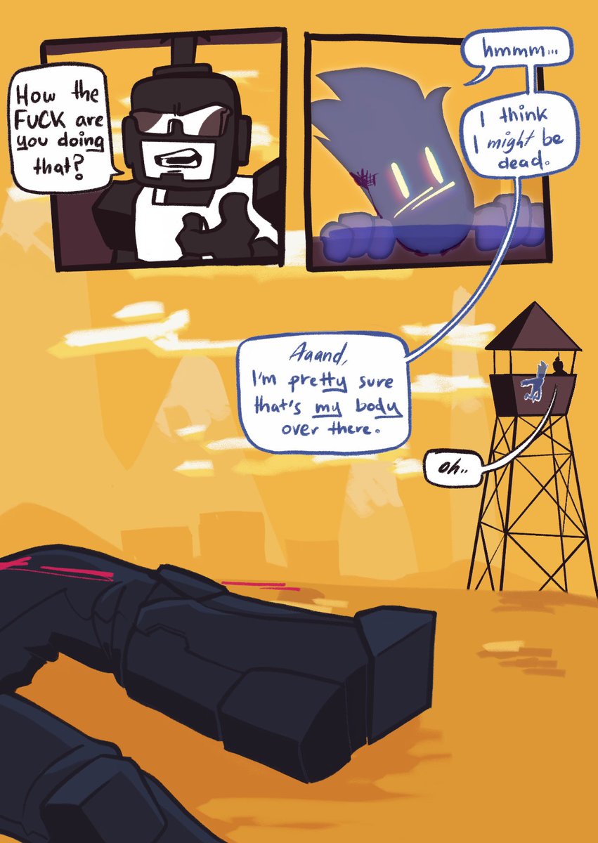 chipollo's tweet photo. // minor blood, death, guns

anyway i feel really bad abt not finishing that skittles and ghost bill comic so ive decided to put up what i had finished. #tankmen (1/2) https://t.co/kY4TBCF7oi