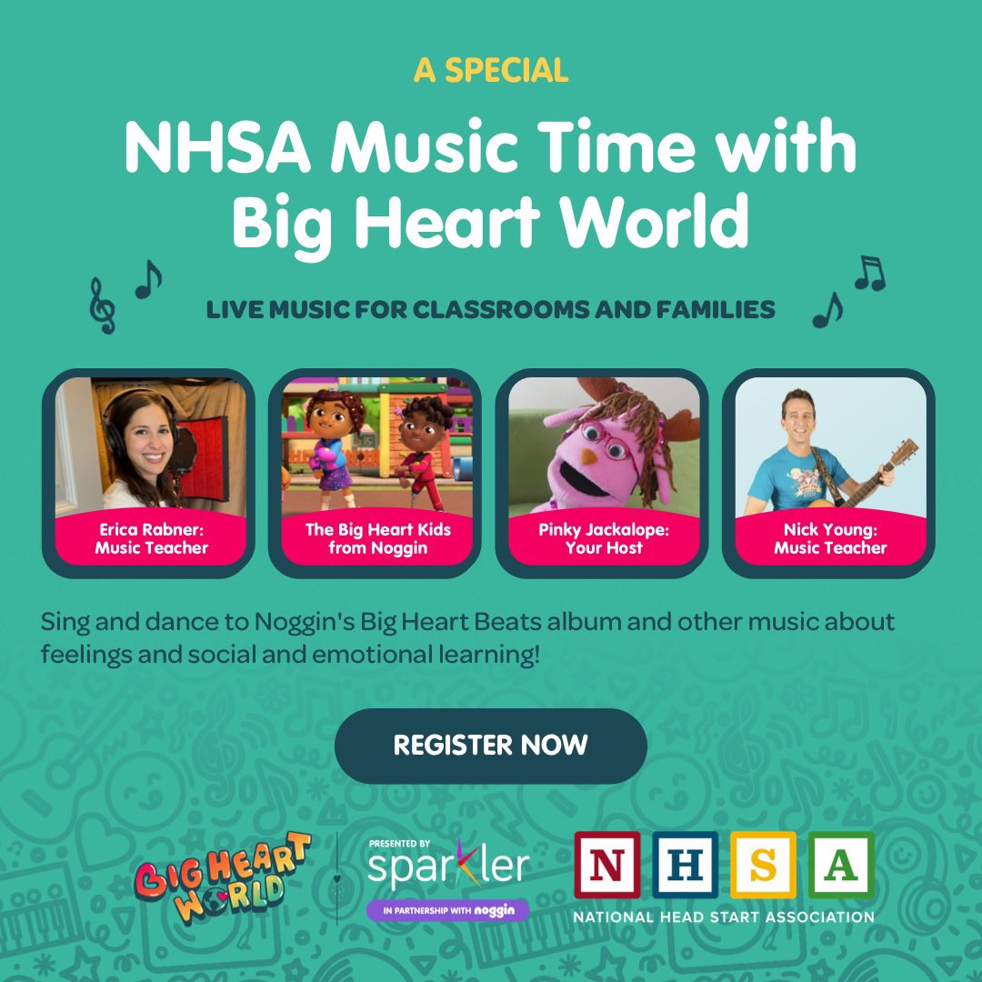 Classrooms and families!! Time to #dance 😍 Sign up for Live Music with  <a href="/NOGGINKids/">NOGGIN</a>, <a href="/BigHeartWorld/">BigHeartWorld</a> tomorrow May 25th at 11:30am Eastern #sel