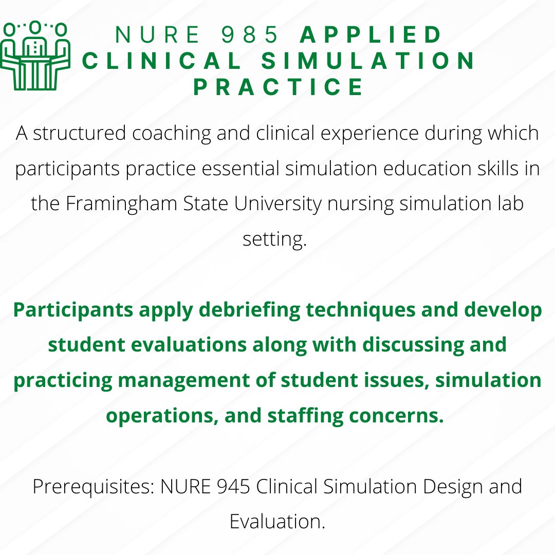 nursingfsu's tweet image. Check out our course overview for our simulation certificate program! Three classes designed to improve nurse educators teaching with simulation. To learn more please join our info session June 3rd! ✨