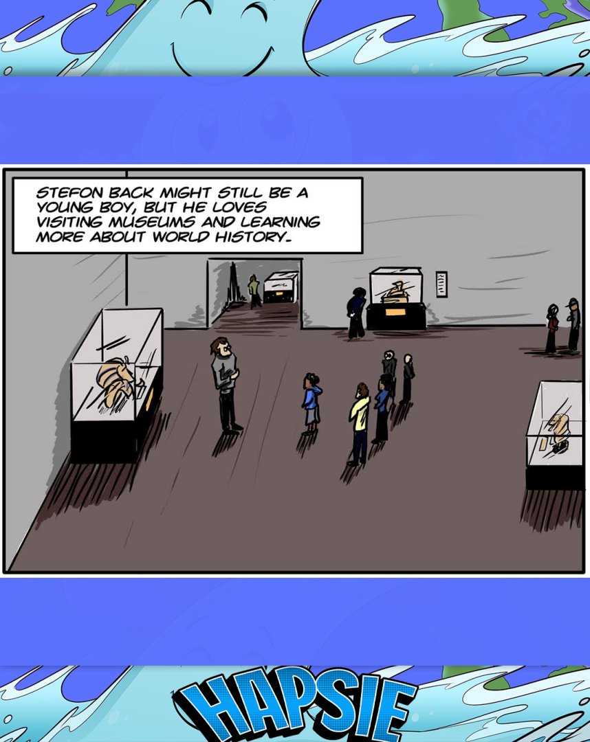 HapsieComic's tweet photo. Stefon back steps back in time to explore the history of the boy King!

🧠 Check out the rest of the story here >>> https://t.co/ifGFZJFzZb

#HAPSIE #comic #lowwasteliving #climatechangeisrea https://t.co/wMSHP1TmNX