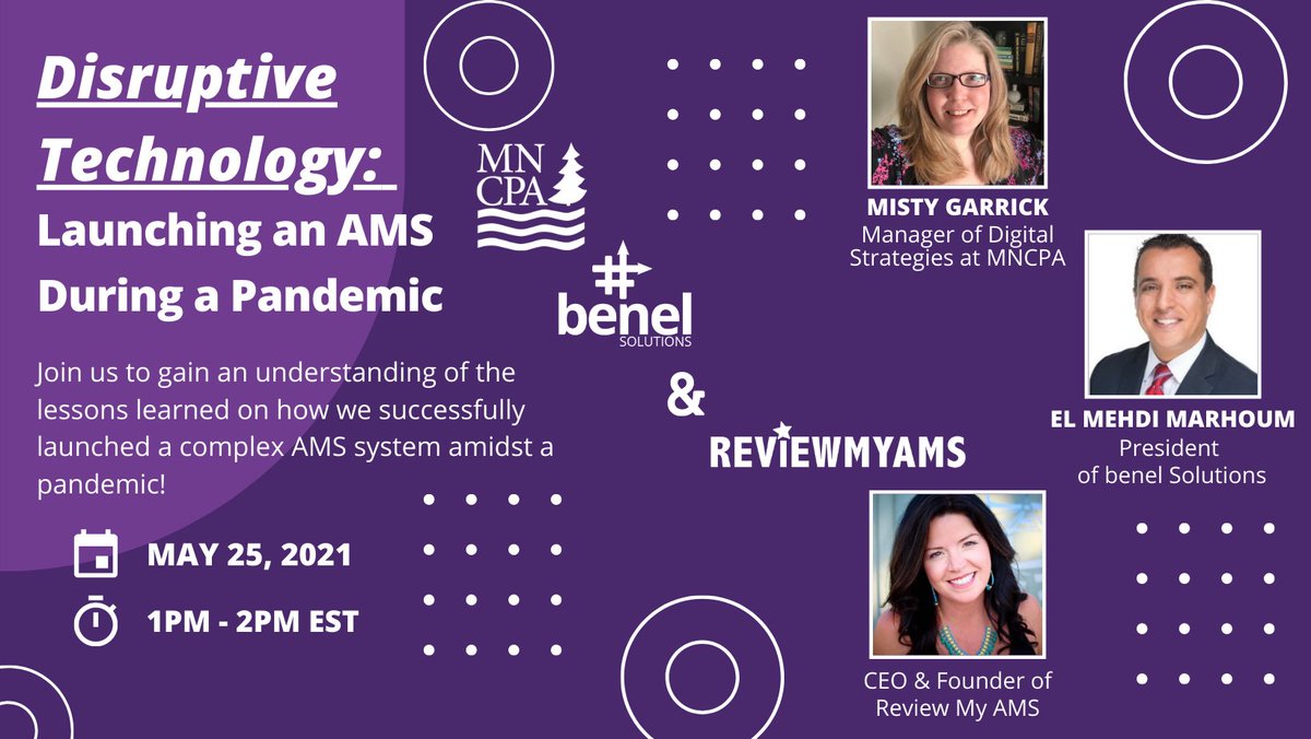 Disruptive Technology: Launching an AMS Remotely - Free Webinar - Tomorrow

us02web.zoom.us/webinar/regist…
