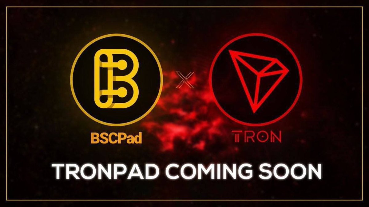 World's fastest-growing public chain $TRX + World's most lucrative launchpad.

#TRON X #BSCPAD 

Introducing #TRONPAD

We are looking forward to taking this collaboration to new heights" Justin Sun, Tron Founder

Full Ann: bit.ly/3bPzWTW
TG: t.me/Bscpannounceme…