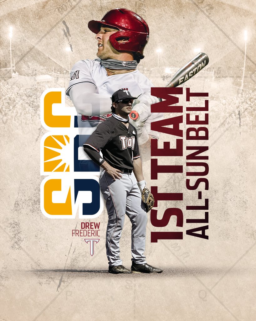 Drew Frederic has been named to the All-<a href="/SunBelt/">Sun Belt</a> First Team!

It's his third-career postseason honor from the league.

📰: gotroy.us/3c8f0YL