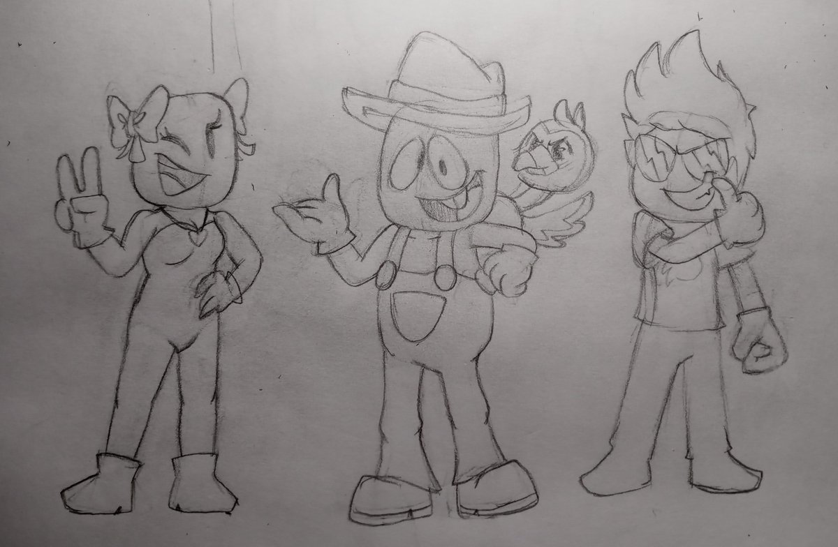 FunieStudio's tweet photo. A sketch of Cleetus, dhyrbfyty, and Luisgamercool23. #roblox #robloxart https://t.co/iOBDvZLsI4