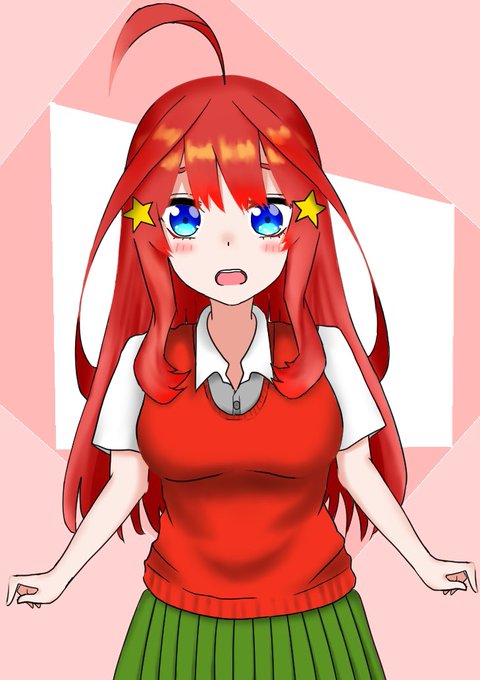 やきぷりんさんがTwitterに投稿した中野五月(五等分の花嫁)のイラスト。