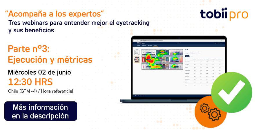tobii_pro_latam's tweet image. Quedan pocos días para la tercera y última parte de la serie de #Webinars  "Acompaña a los expertos". Recuerda que son 3 seminarios online, y este 02 de junio es sobre ejecución y métricas del estudio. #TobiiPro #TobiiProLatam

📢Inscripción: 👉bit.ly/MRUXTP3