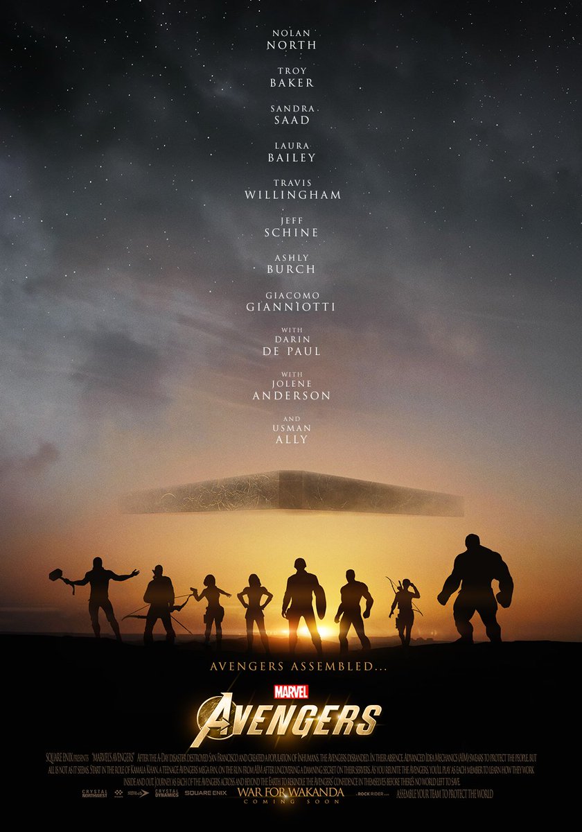 ursRockrider's tweet photo. Avengers Assembled! ❤️
#PlayAvengers #Eternals #Reassembled #Fanart #Poster #RRconceptual https://t.co/wIebwjFYqa