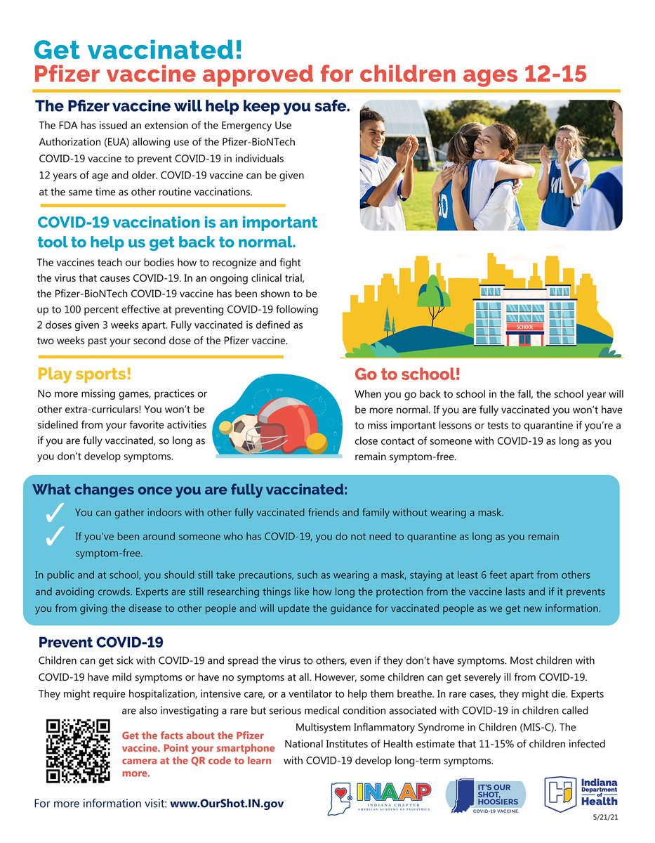 Eligibility for the Pfizer vaccine has expanded to include young people aged 12 and older. Find helpful information in the fact sheet below: