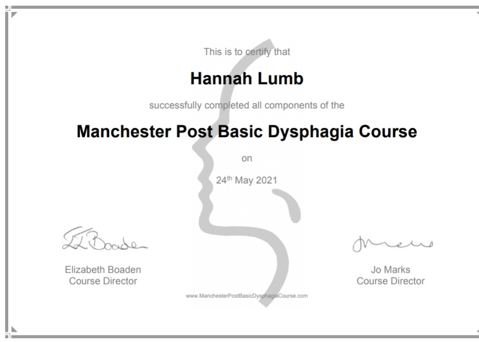 Had a fabulous first day at my new job and some more great news! I am now a competent dysphagia therapist!! Time to celebrate with a gin and tonic (no thickener added!) #mySLTday