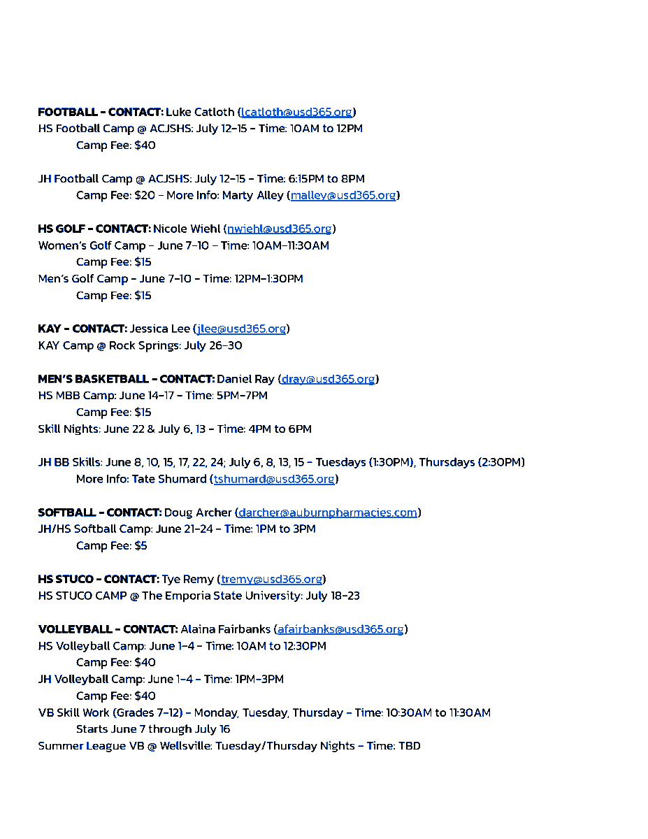ACJSHSAthletics's tweet photo. We have lots of opportunities this summer for student-athletes to work on their skills! See the link below for all the details:

https://t.co/gzg8SSH97i https://t.co/4G8rz7depO