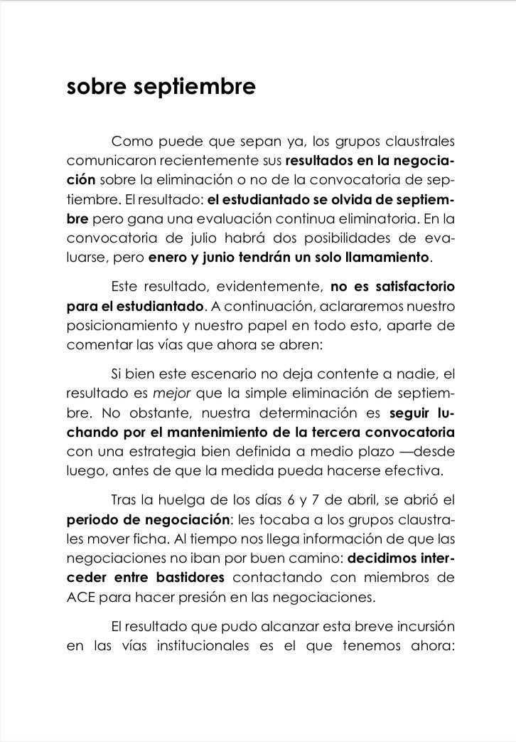 pestudiantestnf's tweet photo. ‼️COMUNICADO –
POSICIONAMIENTO SOBRE SEPTIEMBRE

Redactado ayer tras reunirnos en asamblea. Comentamos a continuación un par de detalles adicionales y matizamos algunas cosas tras la reunión convocada hoy por @Dafis_ULL

⬇️⬇️⬇️ https://t.co/of9ARtKhR9