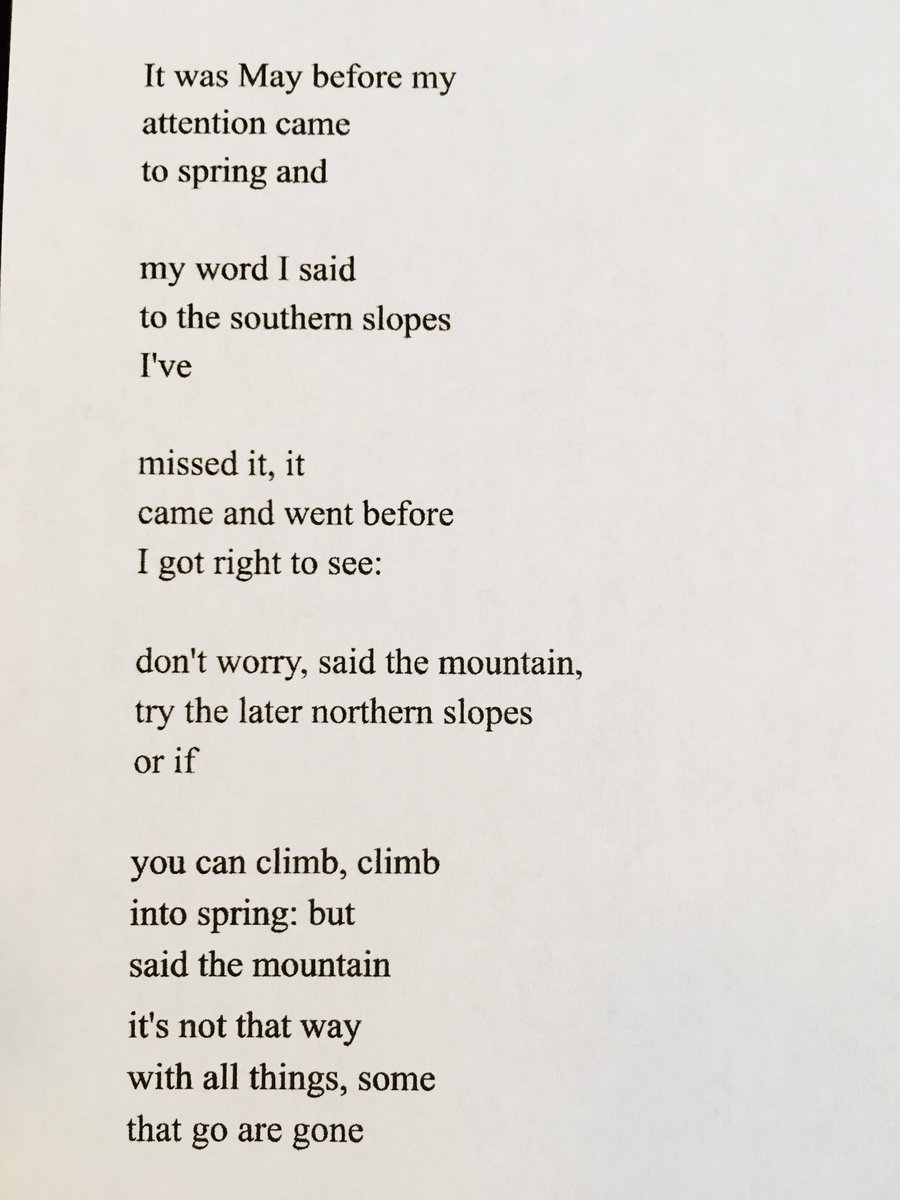 andrewepstein3's tweet photo. A. R. Ammons’ “Eyesight” — “It was May before my / attention came / to spring” https://t.co/bbFX0DjMCL