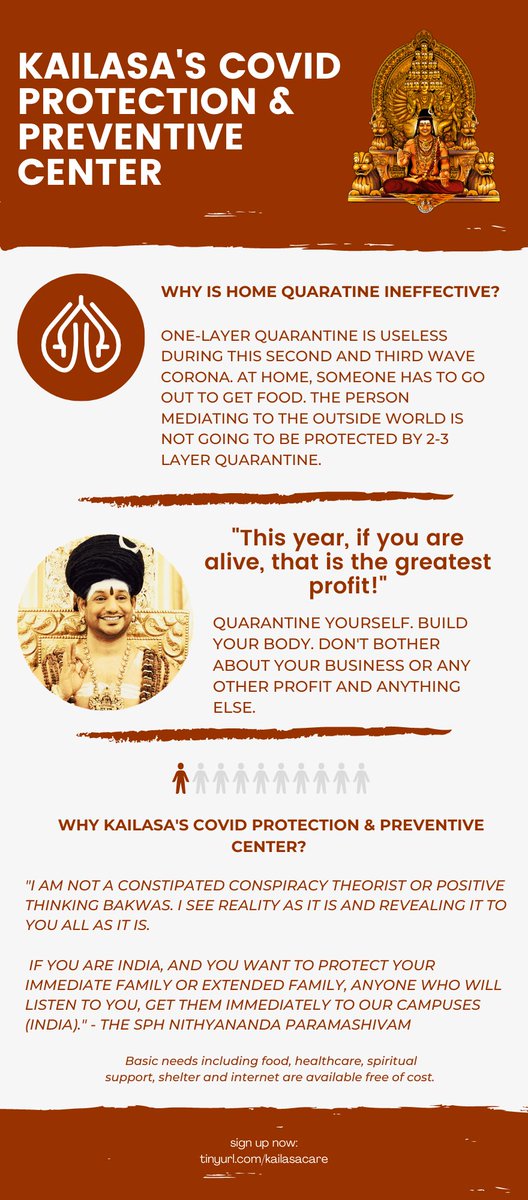 SriNithyananda's tweet photo. https://t.co/GRvDcChM3Y - REGISTER AND MOVE NOW TO KAILASA 

#Nithyananda 
#KAILASA 
#COVIDEmergency https://t.co/fr3RuPMZ4d