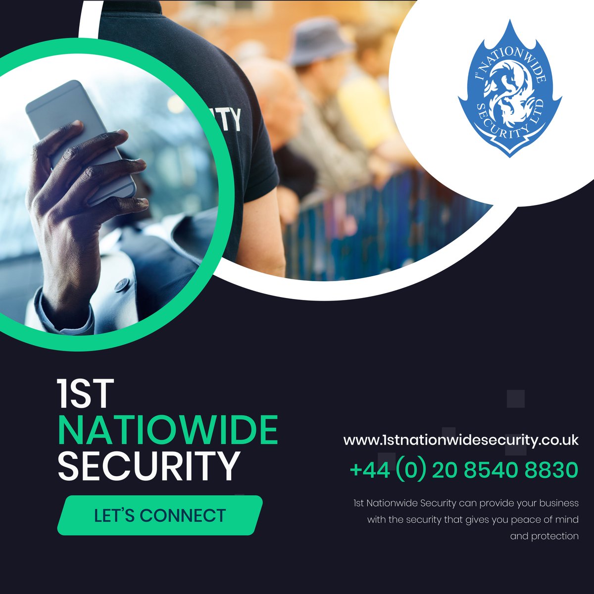 1st Nationwide Security can provide your business with the security that gives you peace of mind and protection, with our security guards and mobile patrol services, from potential thefts or break-ins. we cater and provide the best security services throughout the United Kingdom