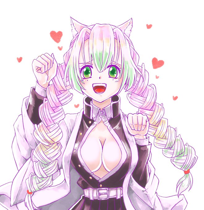 世那【おばみつ推し】さんがTwitterに投稿した甘露寺蜜璃(鬼滅の刃)のイラスト。