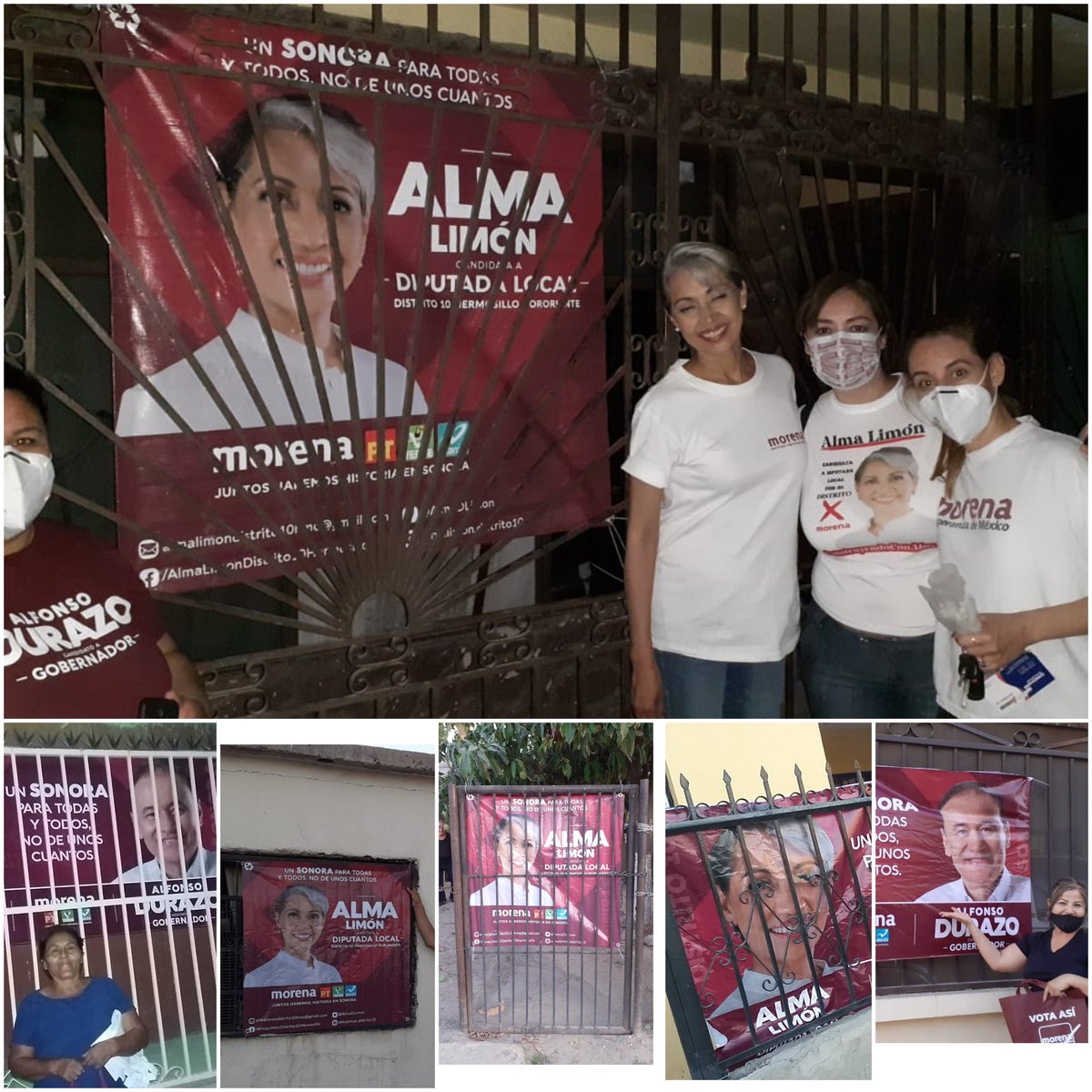 MaraTeresaNori1's tweet photo. Con el entusiasmo que le caracteriza a nuestra Candidata por el Distrito X Local, Alma Limón, recorrió las calles de la ley 57, y de la Col. Miguel Hidalgo, instalando lonas propagandisticas de su Campaña. 
#ConstruyendoConAlma
@AlmaDLimon 
@MiguelA05975162 
@TigreCharroOf https://t.co/cNlADo1NL8