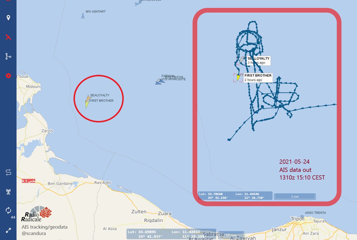 scandura's tweet photo. #migranti Update/6 via Radio Radicale 24 mag 17:45
📌Anche un velivolo italiano nella staffetta aerea
Un 🛩️ P72 🇮🇹 dell'Aeronautica #MM62279 callsign #IAM4103 è tornato a Sigonella alle 15:36
I mercantili 🚢#SeaLoyalty🇲🇹 e 🚢#FirstBrother🇲🇹 restano ancora in ombreggiamento https://t.co/ZLGKrwWvMR