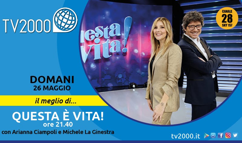 Il Meglio di #QuestaèVita!

Arianna Ciampoli e Michele La Ginestra vi aspettano domani 26 maggio alle 21.40 su Tv2000 | Canale 28 dtt e 157 Sky

<a href="/questa_vita/">Questa è vita!</a> <a href="/ariannaciampoli/">arianna ciampoli</a> <a href="/MicLaGinestra/">Michele La Ginestra</a>

👉 tv2000.it/questavita