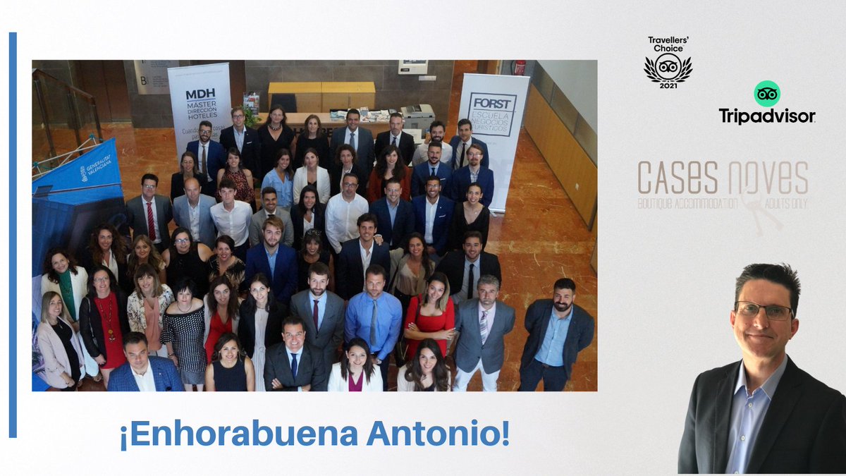 🔴☑️ Para FORST Escuela de Negocios Turísticos, es de gran orgullo que Antonio Serrano Ortuño, alumno de nuestro Máster en Dirección de Hoteles, haya conseguido algo tan grande; <a href="/Tripadvisor/">Tripadvisor</a> ha premiado a Cases Noves con los siguientes Travelers ‘Choice:
 forst.es/alumno-de-fors…