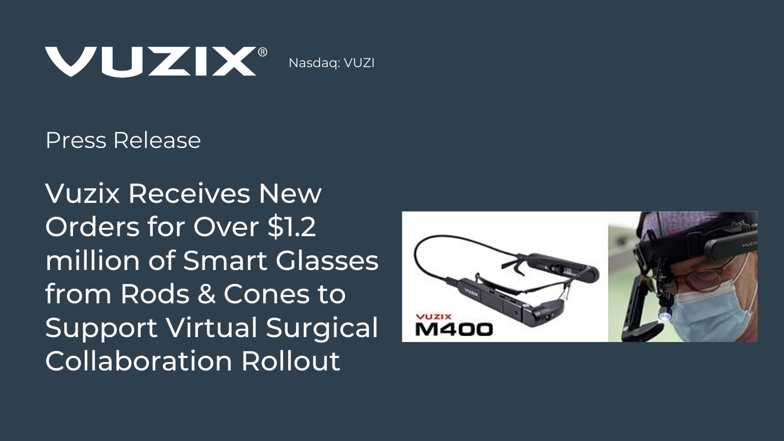 Vuzix on Twitter "Vuzix Receives New Orders for Over 1.2 million of