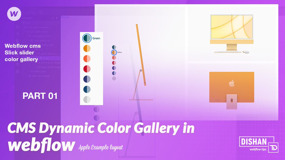_dishantd's tweet photo. CMS Dynamic Color Gallery in webflow | Apple example layout

https://t.co/bRKVOIUD0i

► View Demo: https://t.co/iTKXERJ6uG
► Free Clone : https://t.co/6Dg3IsTug9

#webflow #webflowGallery #apple #iMac24 #webflowLayout #dynamicSlider https://t.co/ZjKui8sppi