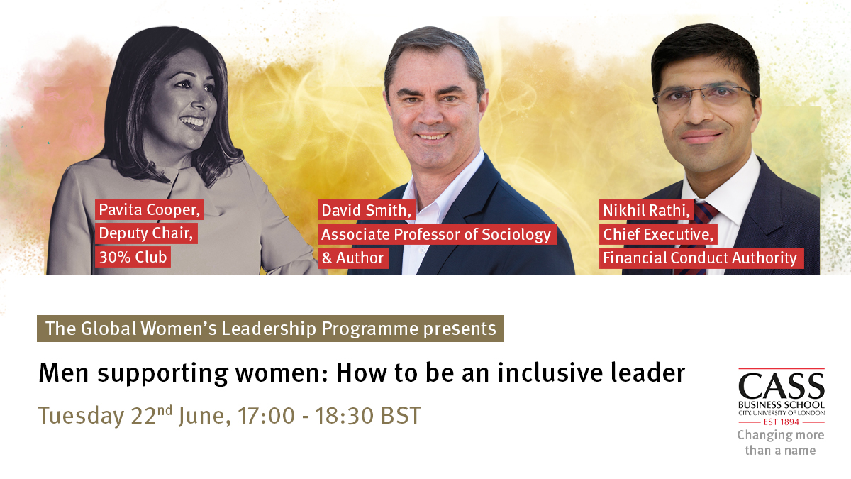 CityUniWomen's tweet image. Make sure to sign up for the Global Women's Leadership Programme's upcoming panel 'Men supporting women: How to be an inclusive leader': bit.ly/3oPiZhJ

Tuesday 22 June, 5-6:30pm. #GWLP @BayesBSchool