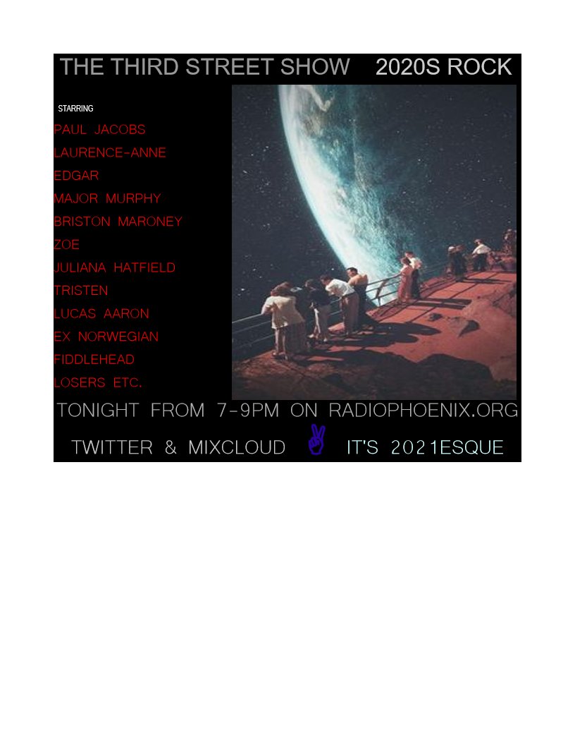 New show tonight with <a href="/exnorwegian/">Ex Norwegian</a> <a href="/tristentristen/">tristen</a> <a href="/eggofthecentury/">Century Egg</a> <a href="/JewelerTheBand/">Jeweler</a> <a href="/TheLongwalls/">The Longwalls</a> <a href="/cartalkmusic/">Cartalk</a> <a href="/YesFactoryMusic/">YesFactoryOfficial</a> <a href="/thearmed/">The Armed</a> 7pm on radiophoenix.org
