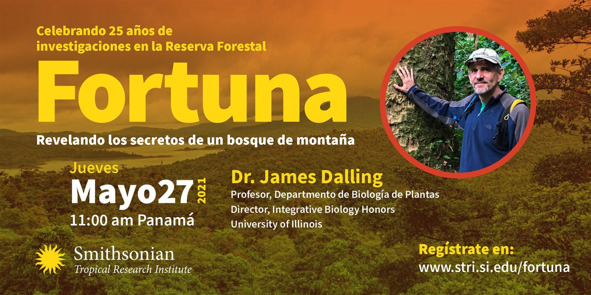 stri_panama's tweet photo. Celebra con el #Smithsonian 25 años de #ciencia en la Reserva Forestal de Fortuna en #Panama. Regístrate para la siguiente #charla del Dr. James Dalling en: https://t.co/HQW17KdV9a #Investigación #Bosques #BosqueMontano https://t.co/h14lipRlkQ