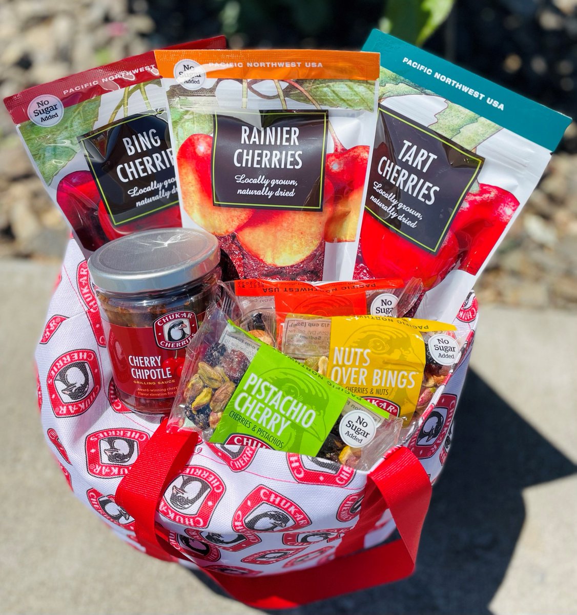 Camping this Memorial Day Weekend? Our Flagship Store has camping pantry staples that will fuel your outdoor fun! Stop in to pick up some on the go snacks for all day adventure! Featured in our Chukar Logo Tote that is handmade by an Arizona quilters guild. Available at our HQ!