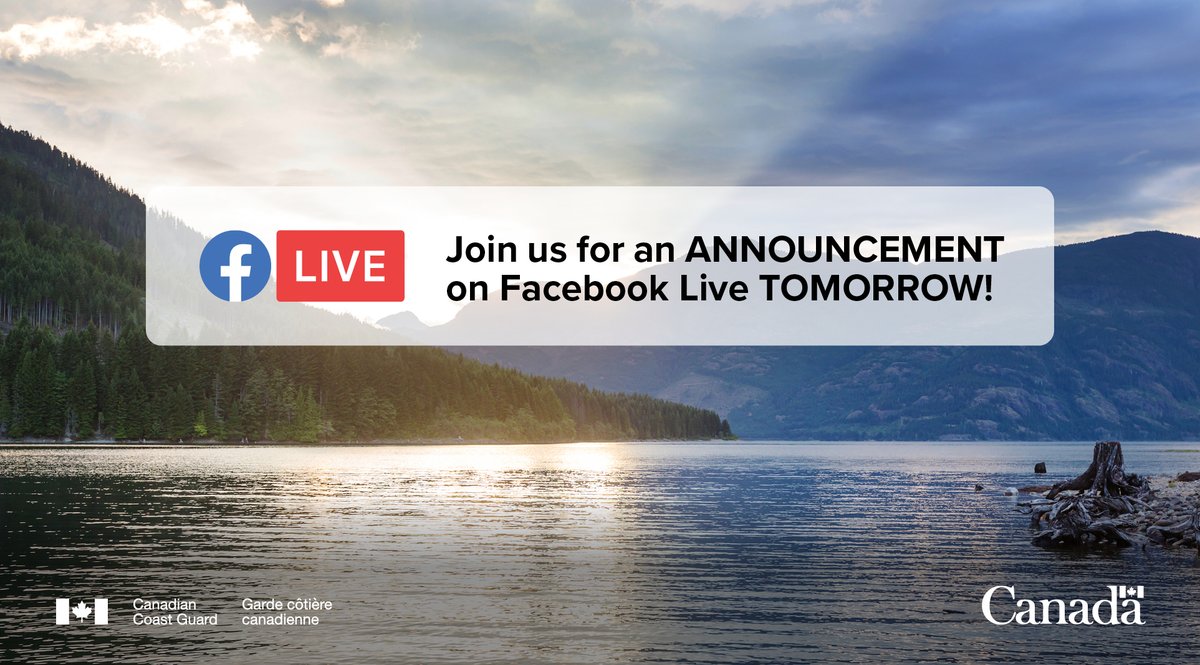 CoastGuardCAN's tweet photo. 🔴 Join us #LIVE on Facebook tomorrow at 4:00pm EDT for a virtual event regarding the #OceansProtectionPlan with Terry Beech, Parliamentary Secretary to the Minister of Fisheries, Oceans and the Canadian Coast Guard! https://t.co/9MjQSUaNFI