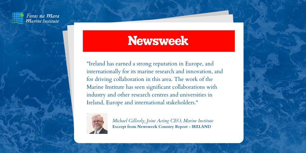 📍IRELAND POSITIONS ITSELF AS WORLD LEADER IN MARITIME RESEARCH 📍
Our Joint Acting CEO Michael Gillooly recently spoke to <a href="/Newsweek/">Newsweek</a>. With a readership of 95m across the globe, it's an important piece for Ireland's marine community.
bit.ly/MarineInstitut…
#MarineInstitute