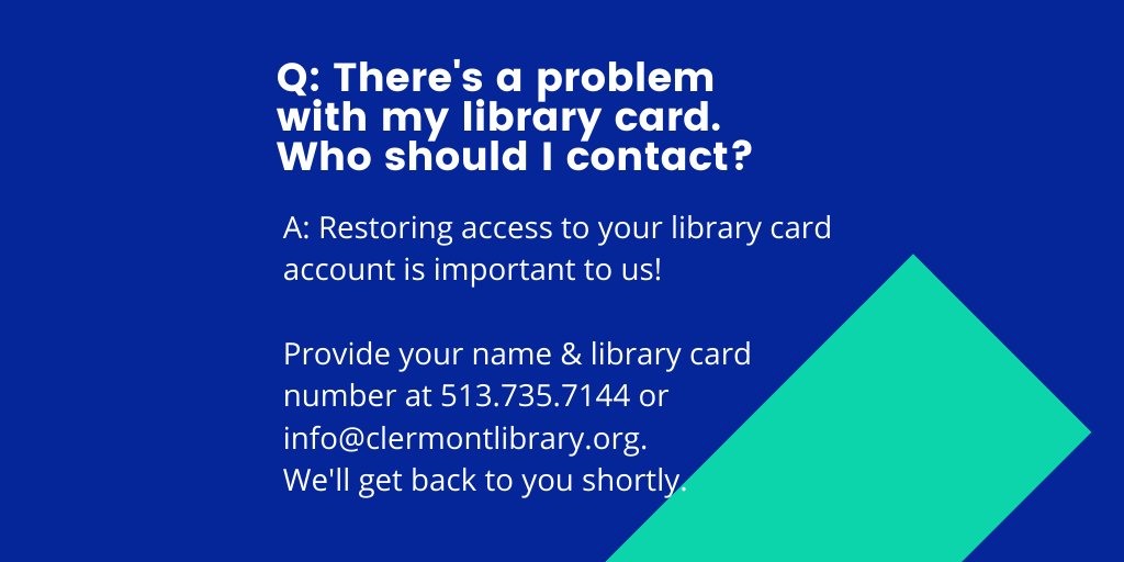 Clermont County Public Library on Twitter "Do you have questions about