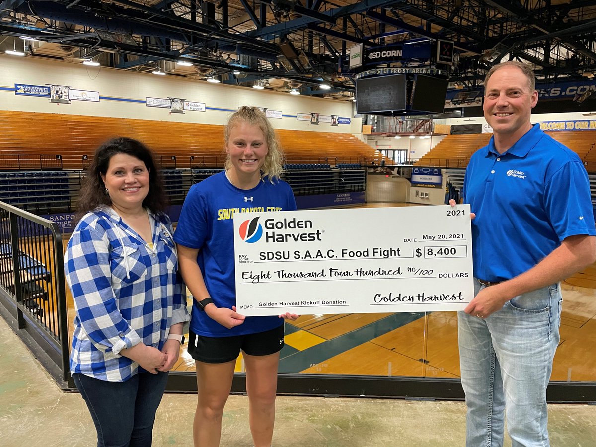 We'd like to thank Golden Harvest for their generous contributions to our <a href="/GoJacksSAAC/">South Dakota State SAAC</a> food fight! For every <a href="/GoJacksFB/">SDSU Football</a> kickoff this season, they donated $150 to help fight food insecurity in South Dakota. 

Thank you, Golden Harvest!