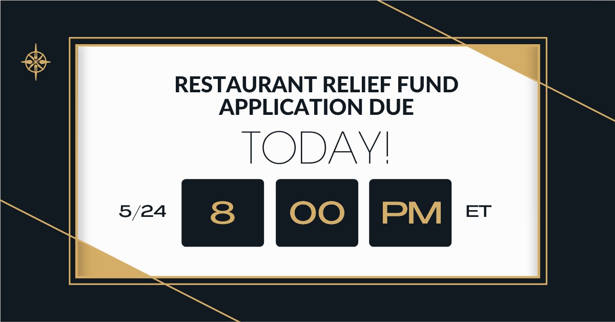 FullCourseOfcl's tweet image. Hey procrastinators, today is the day you&apos;ve been waiting for! 👆

#restaurantrelieffund #saverestaurants