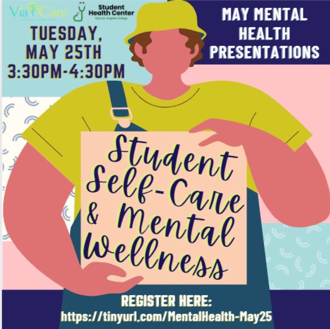 ElacHealth's tweet photo. Have you been feeling stressed? 

Looking for some self-care and metal wellness?

We've got your answer!

Join us for our Student Self Care and Mental Wellness workshop!

Tomorrow, Tuesday May 25th
3:30p.m-4:30p.m

Hope to see you there!

Link to register in bio @ElacHealth https://t.co/Sz3FYWkf7C