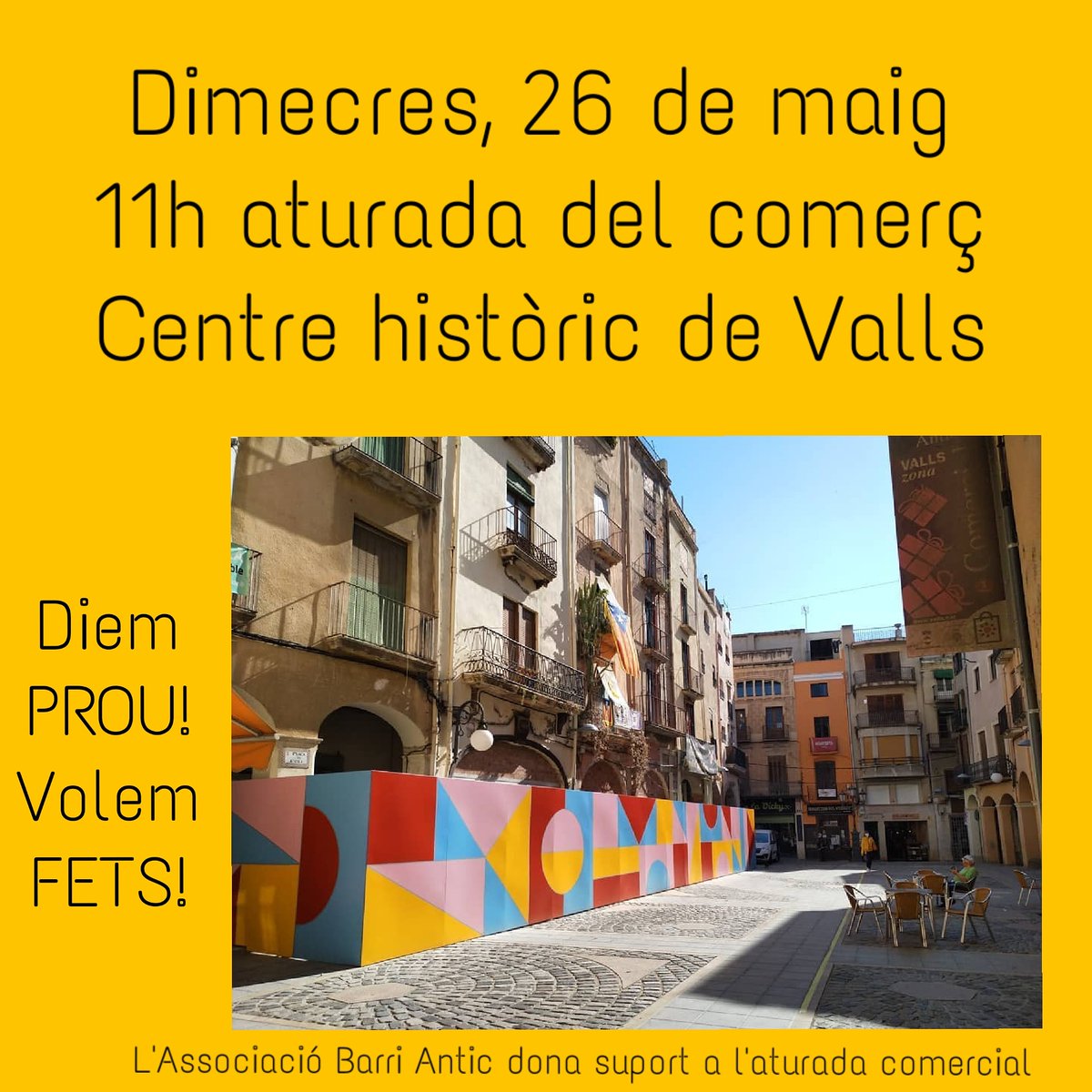 🚨Diem PROU! Volem FETS! 🚨

Tots i totes aquelles persones que ens estimem Valls, i el seu centre històric, i veiem com dia a dia es va degradant més social i econòmicament, necessitem dir prou, i necessitem el suport de tots i totes!!!! 👦🏿👵🏼👧🏻👨🏻‍🦰🧕🏽👩🏻‍🦱👩🏻‍🦳👶🏾