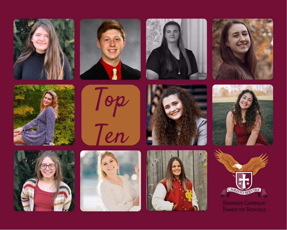 Introducing the KCHS TOP TEN!! Congratulations on your well-deserved success.  #Classof2021 #catholicschool #MondayMotivation
