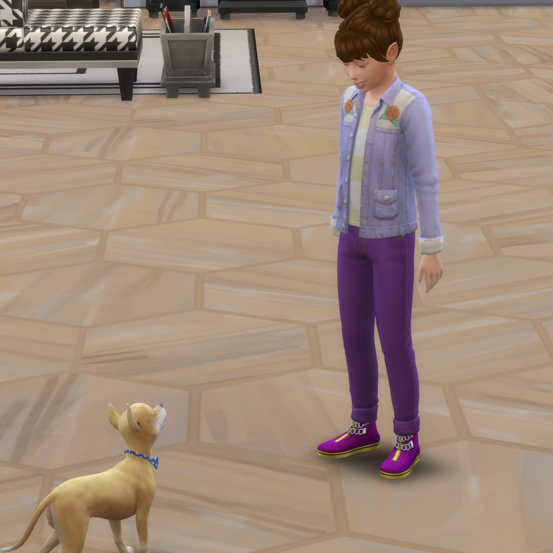 Lokis_Princess_'s tweet photo. Lily estaba muy emocionada por su primer día de escuela, así que se levantó muy temprano y comenzó a enseñarle a su Chihuahua, Max, algunos trucos. #NotSoBerry20 #NotSoBerryChallenge #ShowUsYourSims #CreadoresSims https://t.co/7FaUWBIHnc
