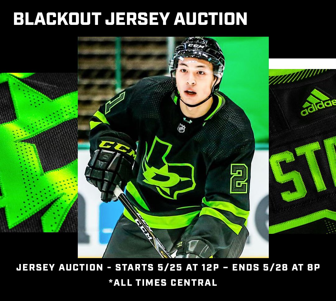 StarsHangar's tweet photo. Happy Monday!!

The Game Worn Blackout Jersey Auction is this week!

Starts 5/25 at 12p
Ends 5/28 at 8p 
All Times Central!

Retweet to Help us spread word and be entered to win an autographed Jersey! #GoStars https://t.co/rSGwF6zON5
